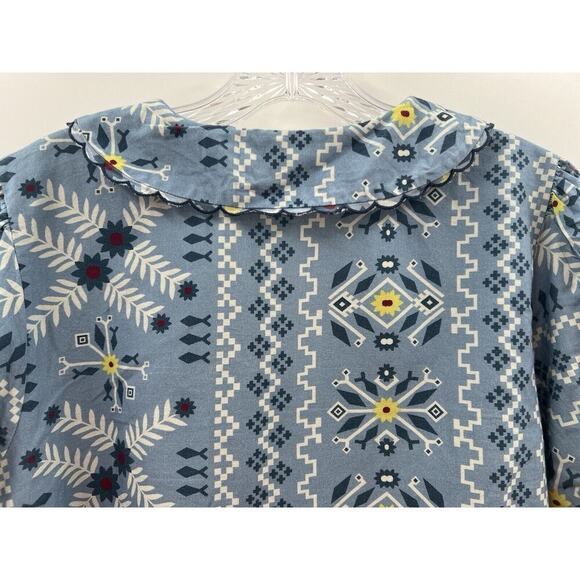 Forever That Girl Women’s Short Sleeve Button Front Blouse Collared Blue Size M - Picture 8 of 8